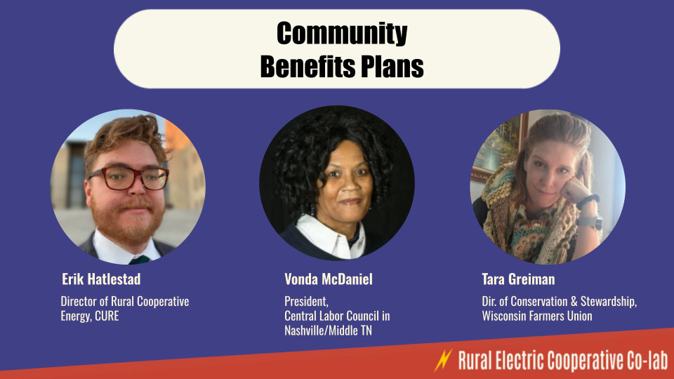 Rural Electric Cooperative Co-lab: Community Benefit Plans