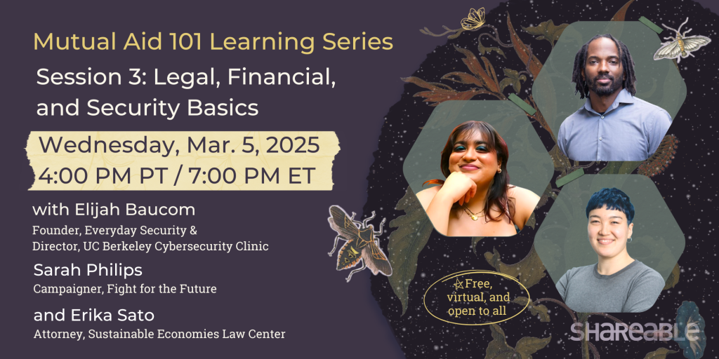 Mutual Aid 101: Legal, Financial, and Security Basics